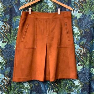 Rust suede Loft skirt